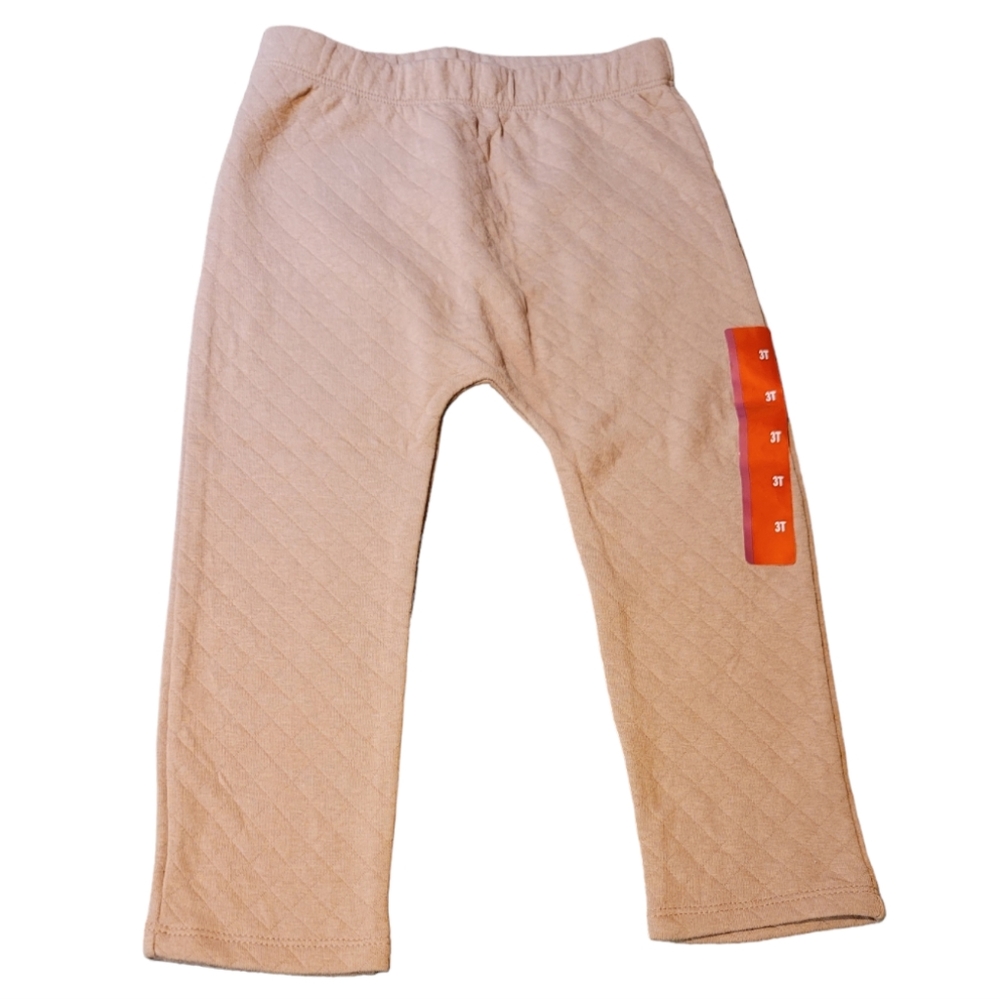 Grayson Collective Target Girl's Brown Quilted Look Joggers, Size 3T